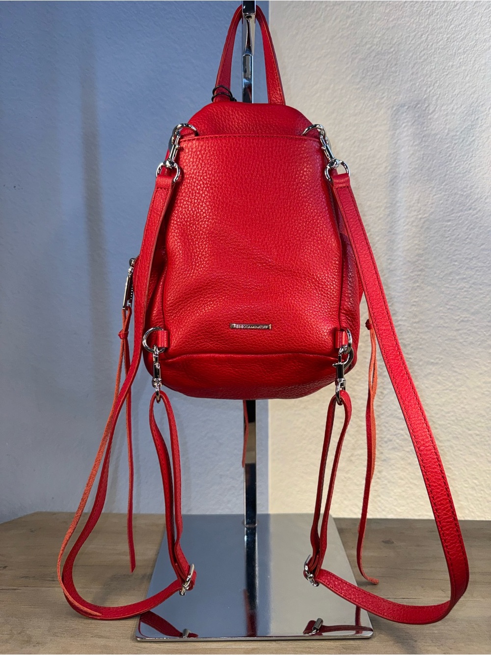 Rebecca Minkoff Mini Julian Convertible Leather Backpack NWT Paprika Red - Picture 14 of 15